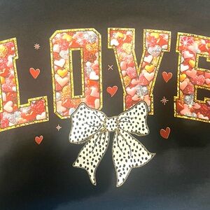 Gildan Black Long Sleeve Tee with Love Graphic